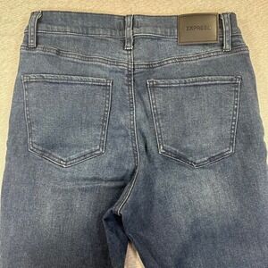 Express Jeans Womans 10 29x31 Denim Blue Dark Wash Straight Leg Stretch